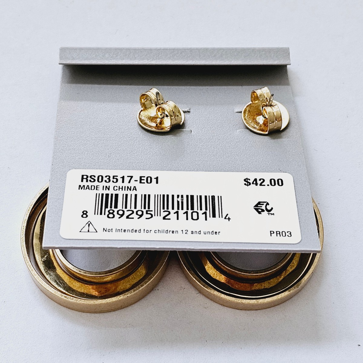 Robert Lee Morris RLM Soho Orbital Triple hoop Drop Stud Earrings 