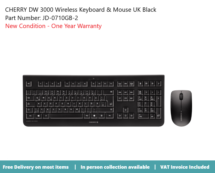 Cherry DW 3000 Wireless Desktop Set - Kabellose Tastatur & Maus Schwarz