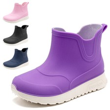 Kids Boys Girls Toddler Short Rain Boots Waterproof Garden Shoes Ankle Rainboots