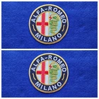 A Pair Of Motor Car Racing Patches Sew / Iron On Badges Alfa-Romeo Milano