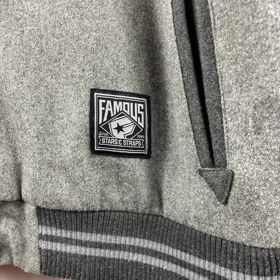Chaqueta Universitaria Famous Stars & Straps XL Bordada Familia Lana Bombardero Rara De Colección Foto 2 de 4