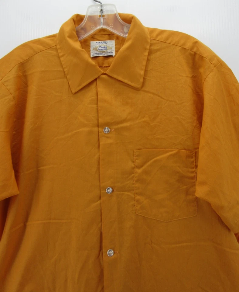 Camisa Flecha DE COLECCIÓN Hombres Grande Sanforizada Decton Hierro Lazo Cuello Campamento Años 60 EE. UU. * Foto 2 de 4