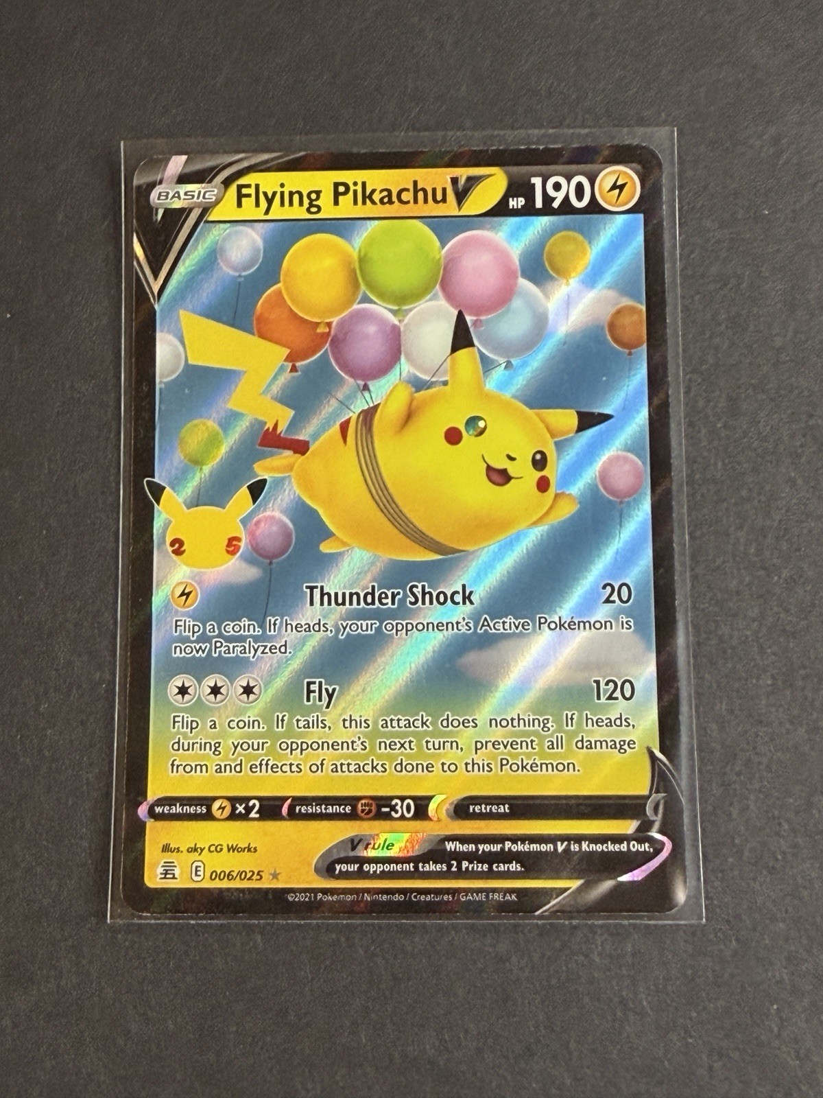 FLYING PIKACHU V 006/025 Celebrations 25th Anniversary Pokemon Card Great Shape