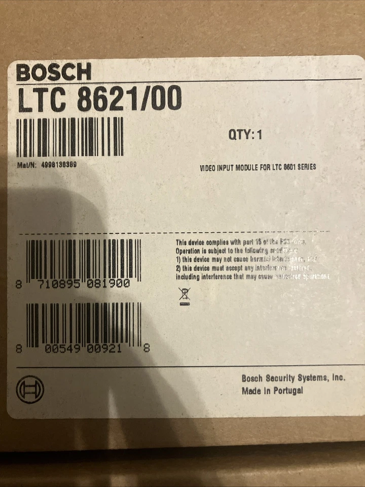 LTC8621/00 - BOSCH - NUEVO MÓDULO DE ENTRADA DE VIDEO Foto 2 de 3