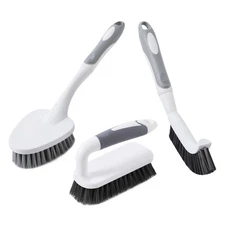 3 Pcs Scrub Brush Multifunctional Cleaning Brush Set with Non-Slip Handle and