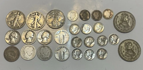 4 oz Constitutional Junk Silver 90% Bullion Scrap Mercury Barber Dimes Quarters