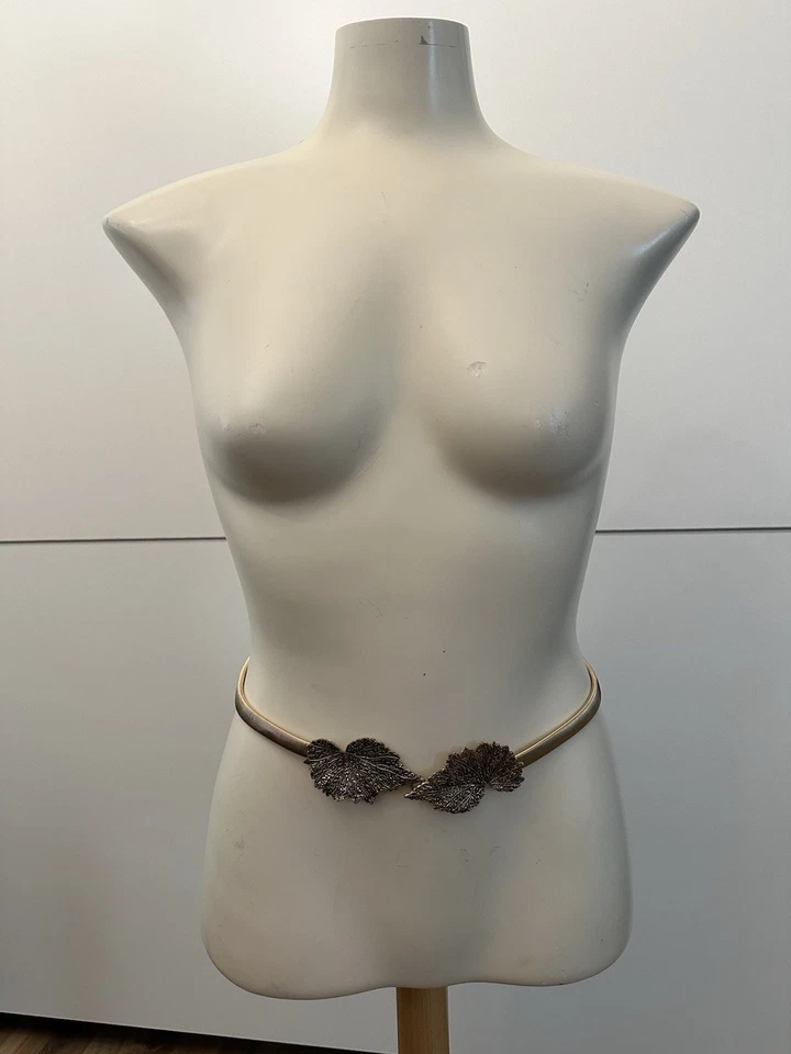 Gürtel Gold Von Mango Blätter Blüten Boho Vintage Style S Metall Taillengürtel - Bild 3 von 4