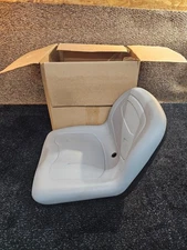 Milsco S935020AB01542 Mid-Back Universal Lawn Mower Seat, Gray Vinyl Covering