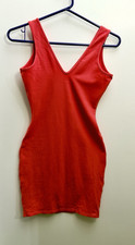 Wild Fable Red Sleeveless V-Neck Bodycon Short Mini Dress Size S Regular