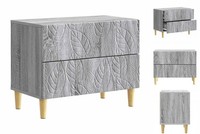 Nachttisch Nachtschrank Nachtkommode Grau Sonoma 62X34,5X48 Cm Holzwerkstoff