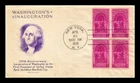 US COVER WASHINGTON INAUGURATION FDC SCOTT 854 BLOCK OF 4 GRIMSLAND CACHET