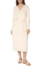 Peace Love World Women's French Terry Tie Waist Dress Pristine