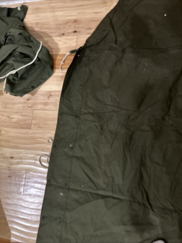 US Military Shelter Half Pup Tent Man Cover Canvas Tarp Vintage Army USMC OG 107 - Picture 18 of 24