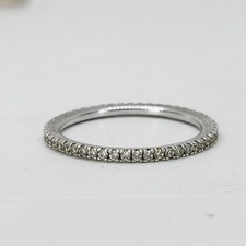 925 Sterling Silver Clear CZ Sparkly Eternity Band Thin Ring Stack Dainty Sz 9