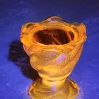 Vintage Fenton Amberina Orange Candle Egg Holder