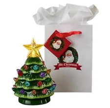 Mr. Christmas 4-Pack Mini Nostalgic Tree Ornaments Green Multi