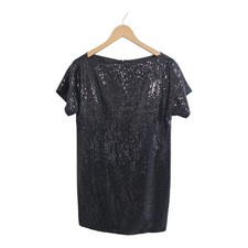 Robert Rodriguez Black Sequin Short Sleeve Mini Dress Sparkly Party Glam Size 6