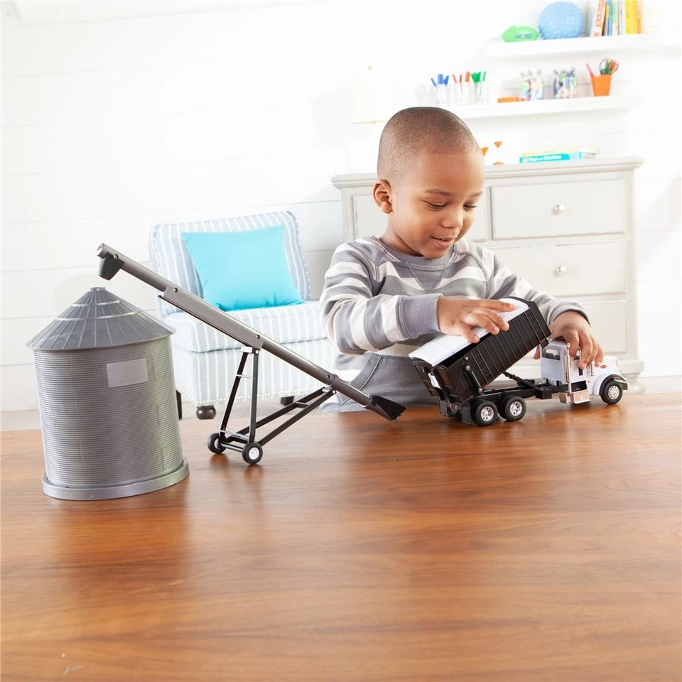 Camión recto Tomy Peterbilt Big Farm 1:32 367 con caja de granos/tenedor/barrena juguete/ki... Foto 4 de 4