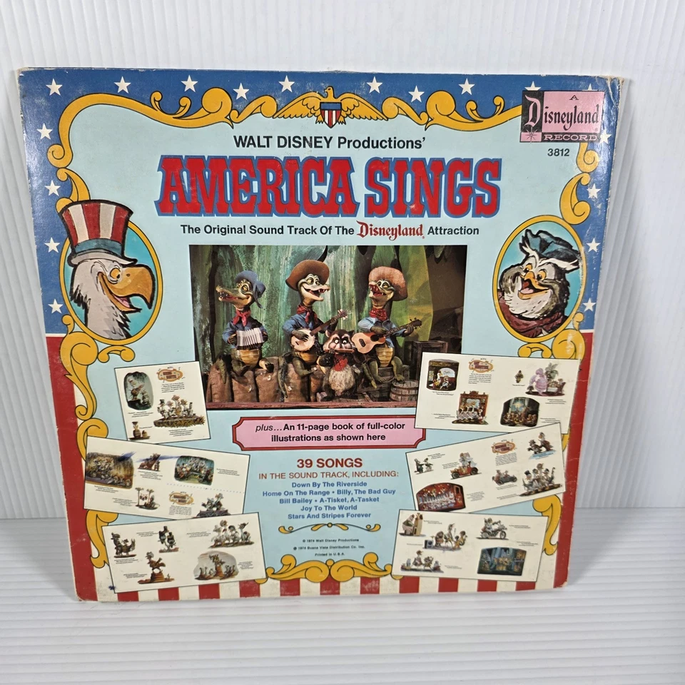 Disneyland America Sings 1974 LP By Burl Ives W/Book Walt Disney - Tested - Image 2 of 4