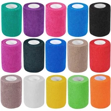 15 Pack 3 Inch x 5 Yards Self Adhesive Bandage Breathable Cohesive Bandage Wrap