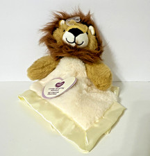 Parent's Choice Lion Lovey Lovie Security Blanket Plush Satin Trim 13"x13" Brown