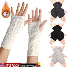 Knitted Half-Finger Gloves Women's Fingerless Gloves Soft Warm Winter Gifts USA