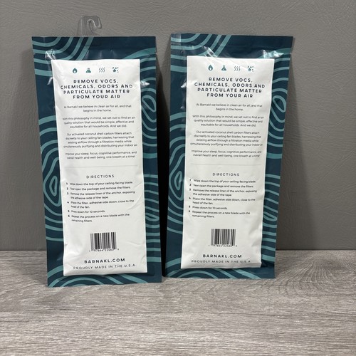 2 Brand New Barnakl Ceiling Fan Filters Coconut Shell Carbon 3 Filters Per Pack - Picture 2 of 2