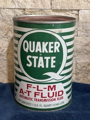Vintage Quaker State ATF Can Full F L M Transmission Fluid Metal 1 Quart