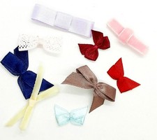 6 toppe tessuto piccolo dolce ornamento fiocco raso o velluto, decorazione