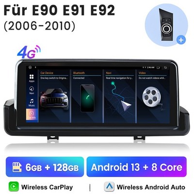 6+128G CarPlay Für BMW E90 E91 E92 2005-2011 ohne System Android Auto Autoradio