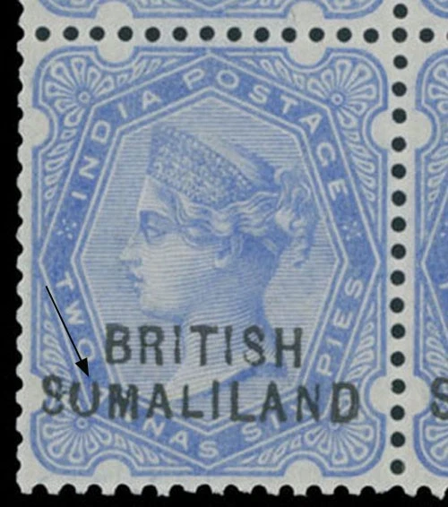 1903 BRITISH SUMALILAND OVERPRINT VARIETY ON 2 1/2D ULTRA, BLOCK, NH SC.#14, f - Image 2 of 3