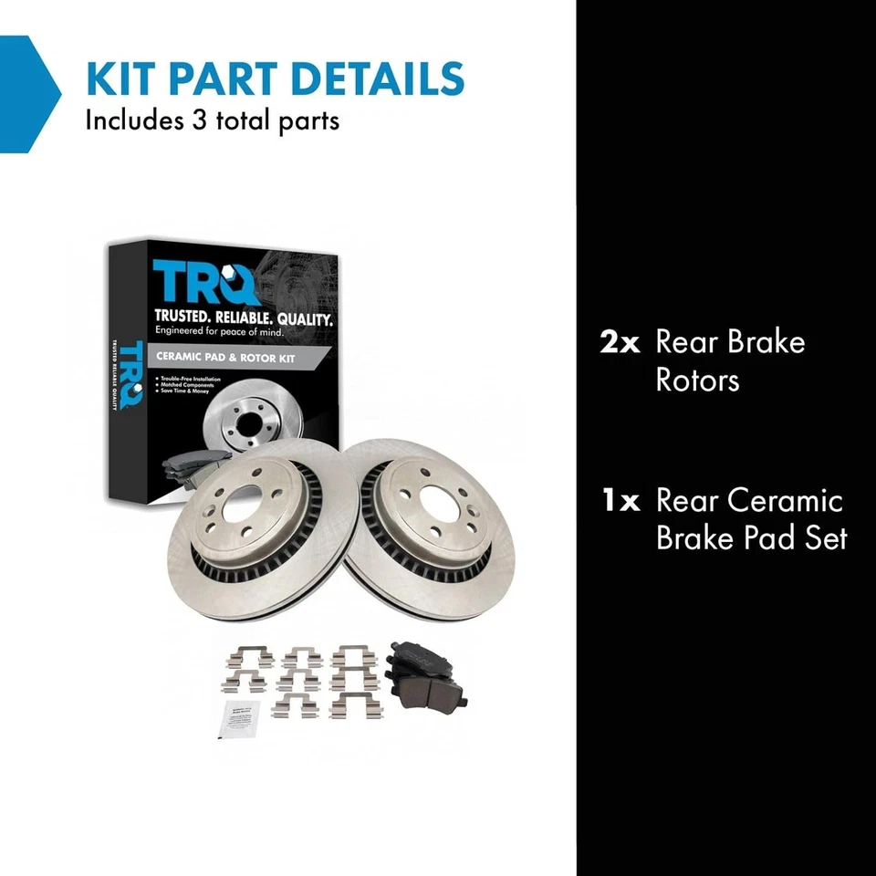 Kit Pastillas Freno Traseras TRQ y Rotor Compatible Cerámica... Foto 2 de 4