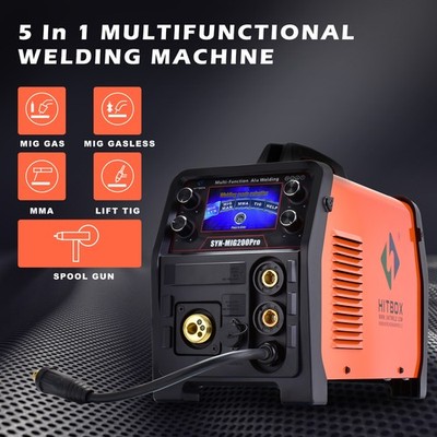 5in1 MIG Welder Aluminum Welding Gas 110V/220V TIG MMA MIG SYN Welding Machine