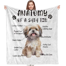 Shih Tzu Blanket, Wiener Dog Blankets, Shih Tzu Gifts for Girls Women, Gift f...