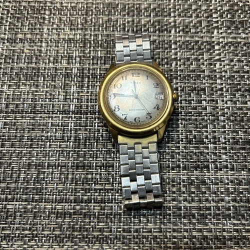 TIMEX 27820 Wind Up Watch 35mm Date Function Gold Color Case Arab Numerals