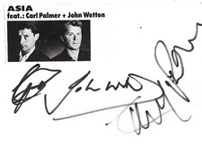 Asia "Palmer Wetton Downes" autographs signed 10x15 cm index card