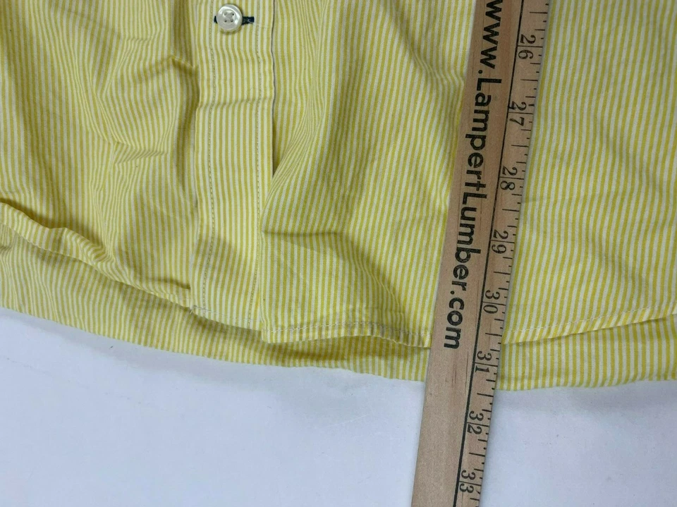 Gap Premium Shirt Men's Size XL Yellow Striped Long Sleeve Slim Fit Button Up - Image 4 of 4