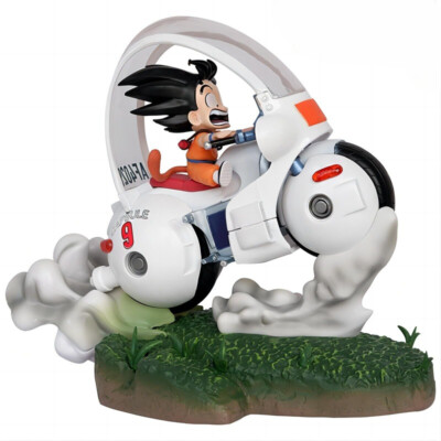 Anime Dragon Ball Z Child Son Goku CAPSULE CORP Motorcycle Cute Statue Figure