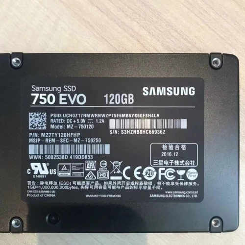120GB SSD Samsung MZ-750120 Solid State Drive 2.5" SSD SATA III 750 EVO Internal - Afbeelding 1 van 2