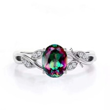 Mystic Topaz Ring, Statement Ring, Birthstone Ring, 925 Sterling Silver Ring