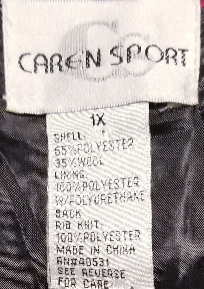 po Caren Sport Women's Pink Plaid Wool Blend Bomber Jacket Size 1X | eBay