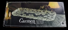 Vintage Carmen Satiniert Relish Dish Serving Tray Cut Glass Box West Germany