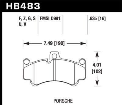 Hawk 08 Porsche 911 Targa 4/4S/03-05 911 GT2/04-08 GT3/07-08 Turbo PC Street