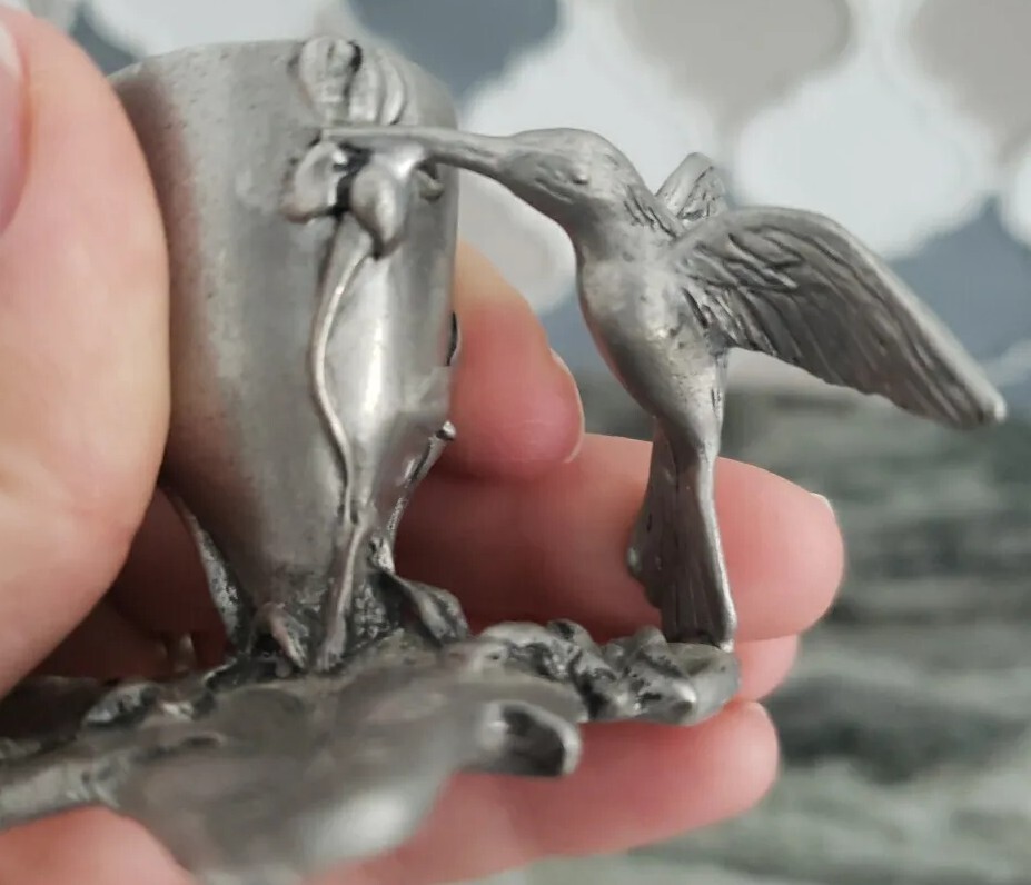 Vintage 1990 Seagull Pewter Canada Etain Zinn Hummingbird