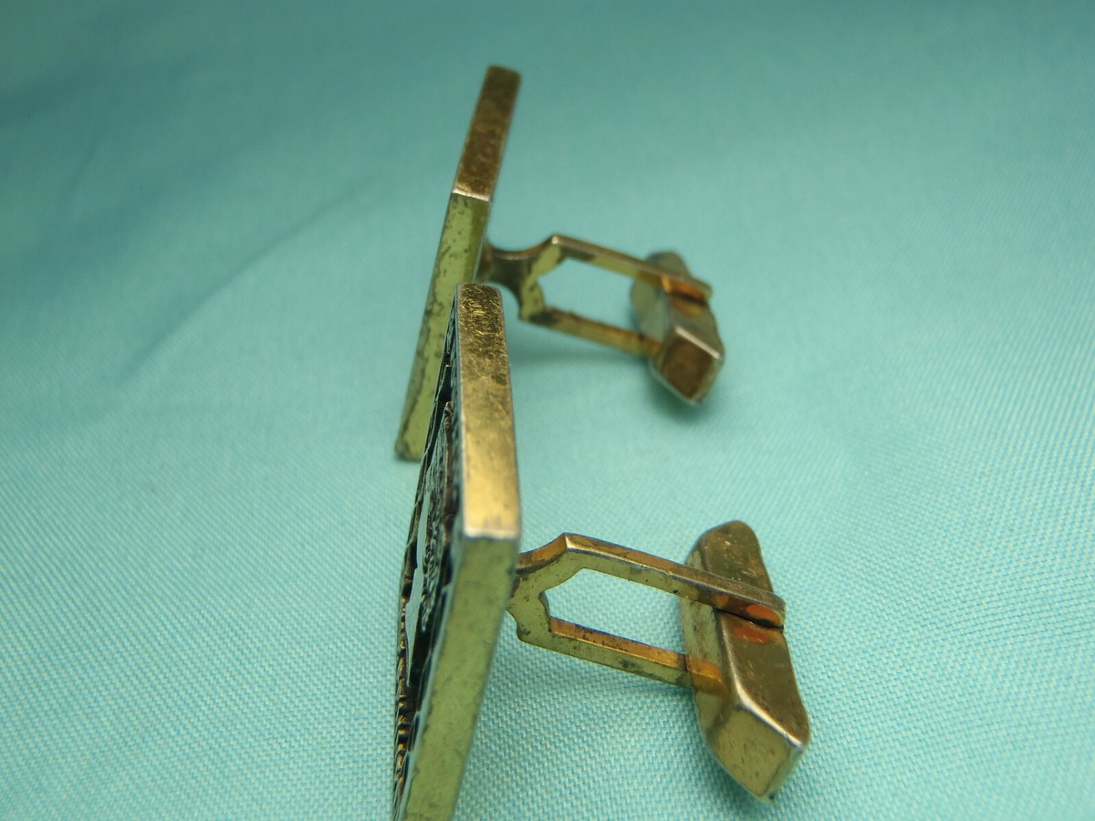 VTG Fenwick & Sailors F & S Sterling Silver Cufflinks One Penny Postage Stamp View 4