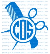 Custom Yeti Sized Cosmetology Monogram Decal Your Initials 3 Letters Sticker