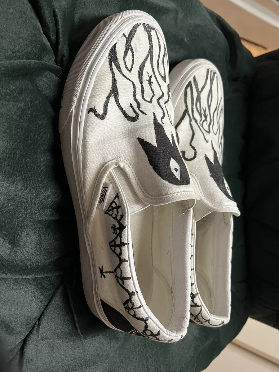 White slip best sale on vans painted