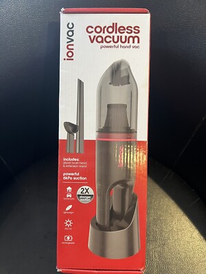 IonVac Cordless Vacuum - Lightweight Handheld Cleaner, Red - NEW -