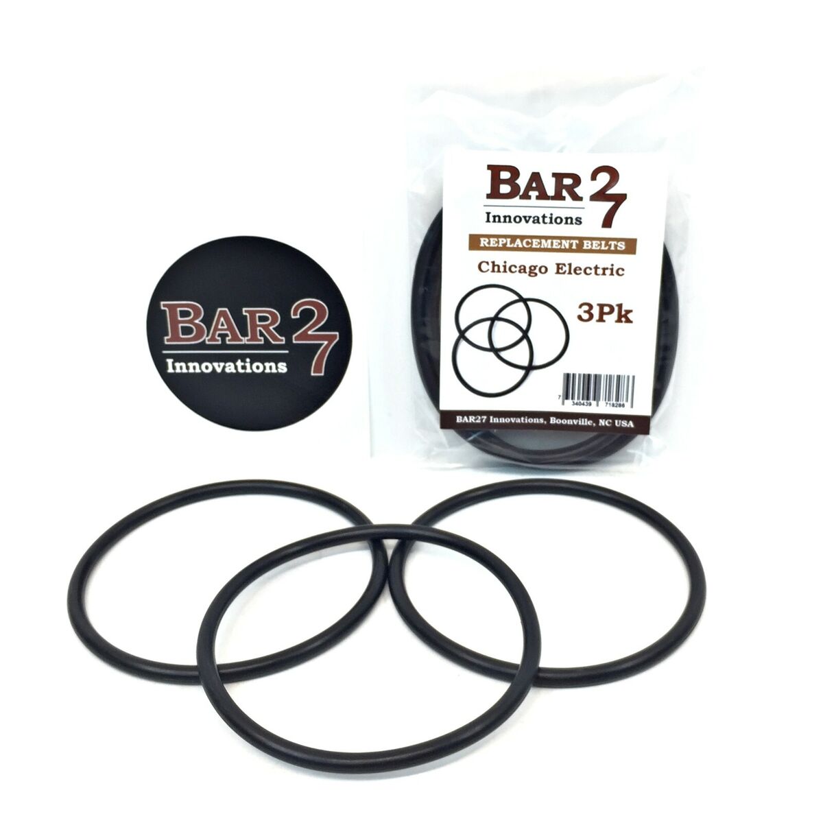 ROCK AND READ 091〜95 3 Pack Replacement Drive Belts Chicago Electric Rock Tumbler