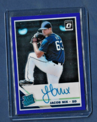 Jacob Nix 2019 Panini Donruss Optics - Rated Rookie Auto - Prizm- San Diego